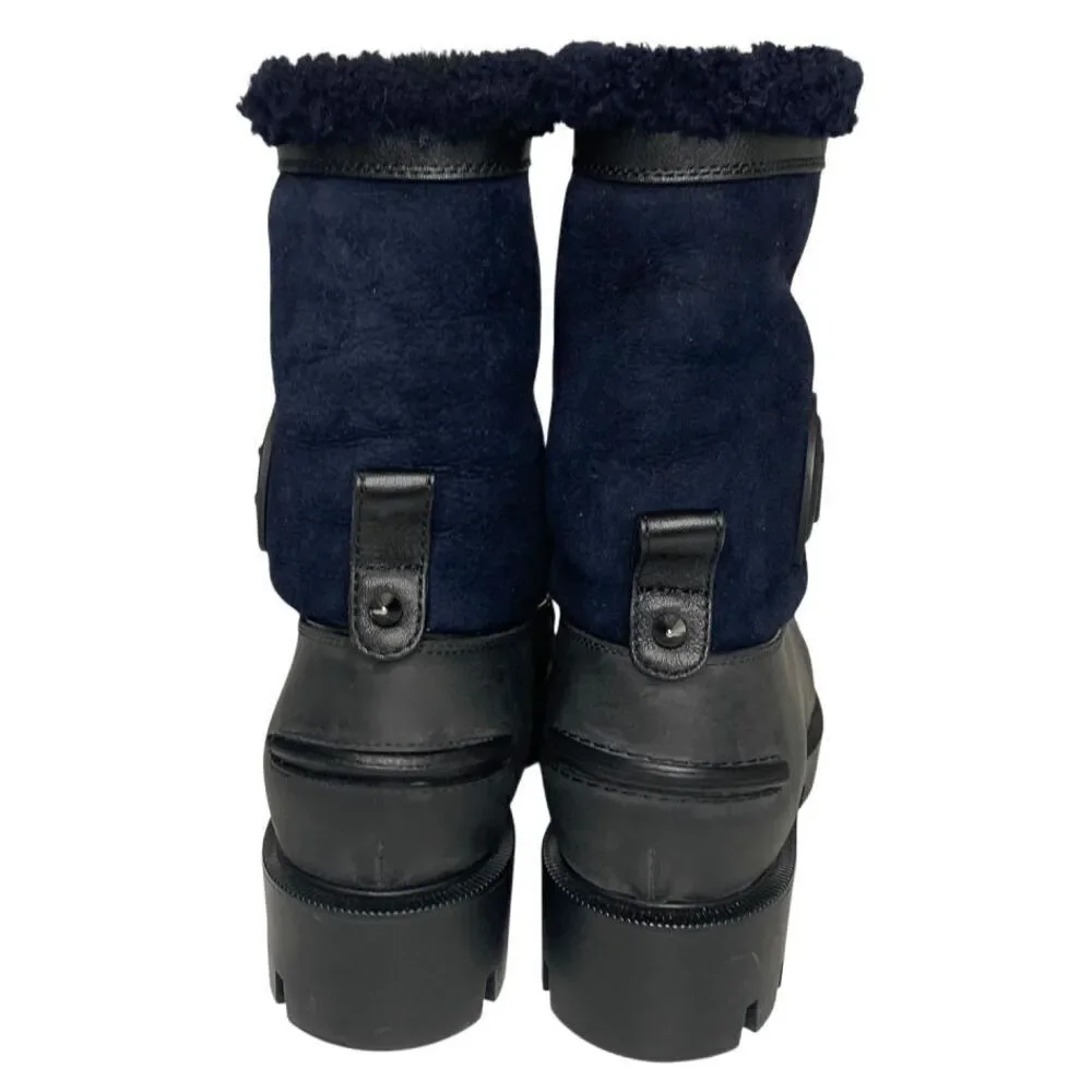 Christian Louboutin Kid Calfskin Suede Rubber Shearling Glory Duck Boot EU 37